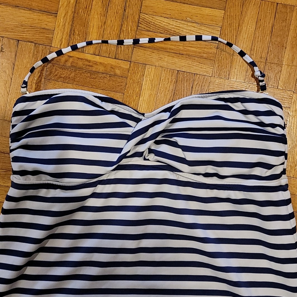Mossimo Navy and White Striped Halter Tankini - Picture 2 of 5